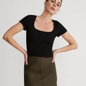 Madewell popcorn top true black